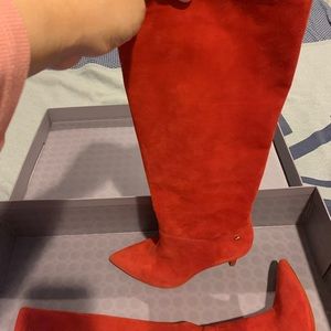 Brand new suede red tall boots Louise et cie size8